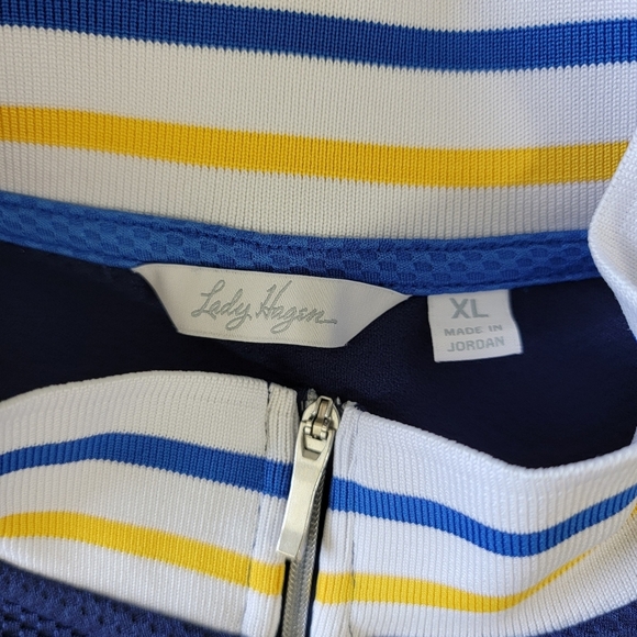 Lady Hagen Navy Blue Quarter Zip Contrast Collar Lightweight Golf Pullover XL - Picture 6 of 10